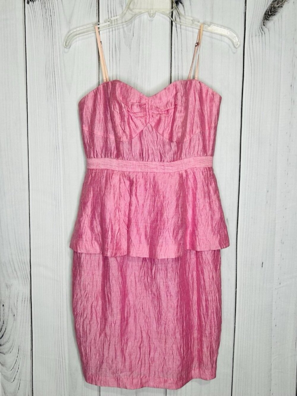 Tracy Reese New York Womens Sleeveless Linen Blend Peplum Dress Sz 2 Pink
